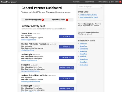 Triple Point Liquidity: General Partner Dashboard