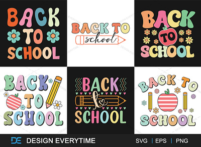 Back to School Groovy Typography SVG Bundle back to school back to school svg back to school typography colorful kids lettering colorful typography for kids craft creative school typography first day at school graphic design groovy groovy typography bundle kids design kinds t shirt retro school typography design school typography school typography for kids tshirt typography
