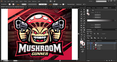 Mushroom Gunner Esport Mascot Logo Design branding esport esport logo game design games logo gunner illustration mascot logo mushroom