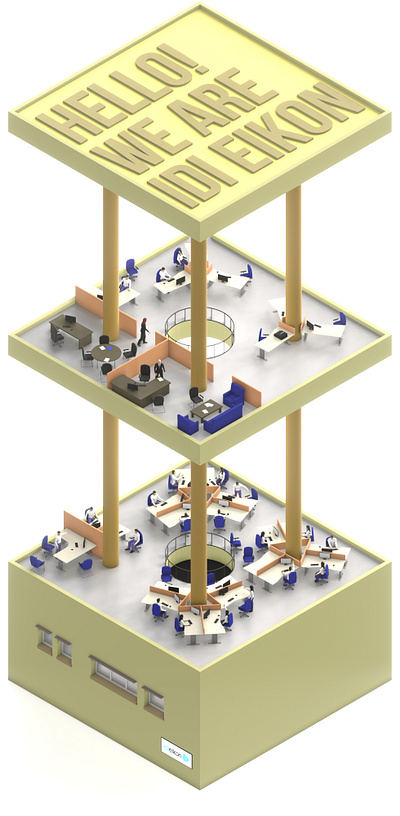 Team Building 3d blender illustration