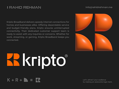 Kripto - Logo design for a Broadband Company branding broadband creative logo design icon internet logo logotype modern logo net network signal symbol tech technology web web3 wifi wireless