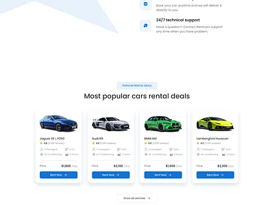 Car Rental Landing Page branding graphic design motion graphics ui