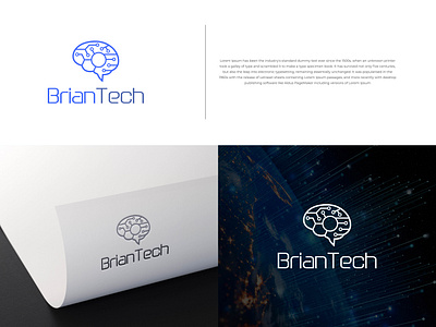 Brain tech logo. Technology logo template design. brain graphic design illustration intellect intelligence logo design mastermind mind phychology software tech technology template