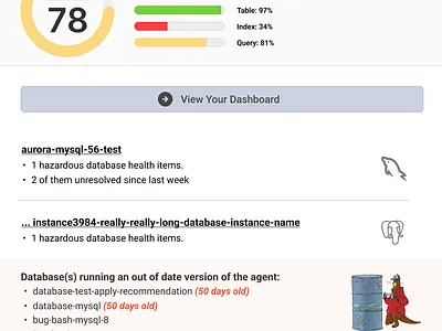 OtterTune: Weekly Database Report app branding design desktop email mobile ui ux