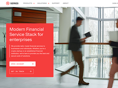 Series Financial Corporate Website Design corporate corporate website enterprise figma fintech operating system red webflow website design