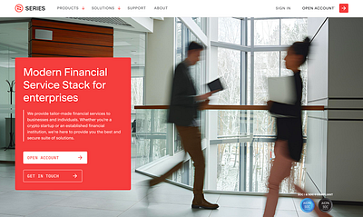 Series Financial Corporate Website Design corporate corporate website enterprise figma fintech operating system red webflow website design