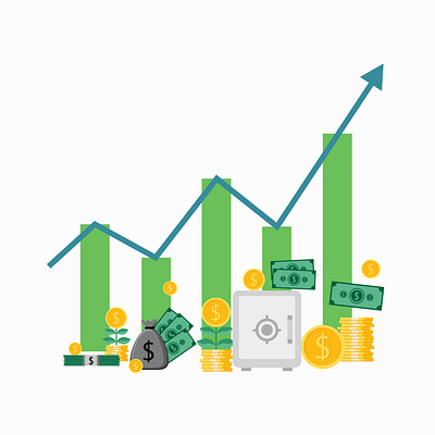 Illustration vector graphic of money chart. design