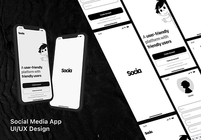 Socia | Daily UI Challenge #001 app branding design mobile sign up social media ui ux