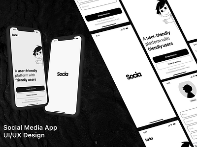 Socia | Daily UI Challenge #001 app branding design mobile sign up social media ui ux