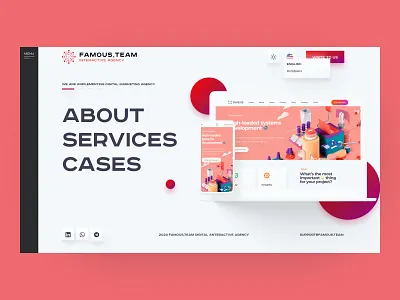 FamousTeam - Interactive Agency branding design homepage illustration interface logo ui ux