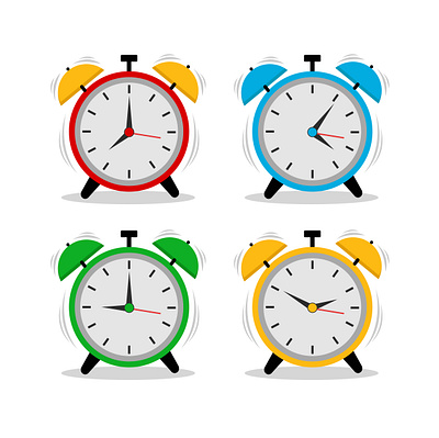 Variety of Alarm Clocks in Vector Graphic. morning