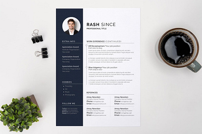 Resume with cover letter 3d animation branding cv graphic design motion graphics resume ui