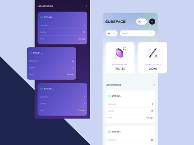 Subspace Network - Block Explorer (Responsive) app design block explorer blockchain crypto cryptocurrency ui ui design ux ux design web 3.0 web app