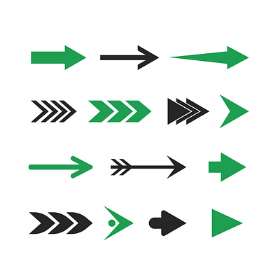 Vector directional arrow sign or icons set design click