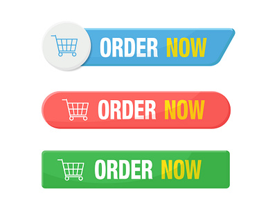 Order now button with shopping cart. digital