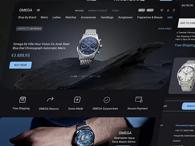 OMEGA watches web design buy e commerce ecommerce figma omega product sell store trend watch watch web webdesign