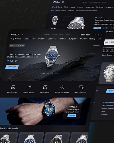 OMEGA watches web design e commerce ecommerce figma omega product store watch watch web webdesign