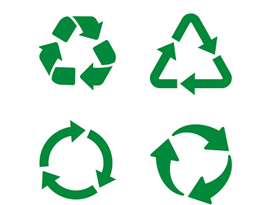 Recycle icon set green color vector illustration design recycle