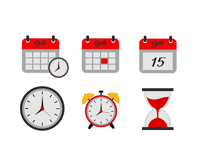 Date, Time, clock, and alarm Icons Symbol wedding