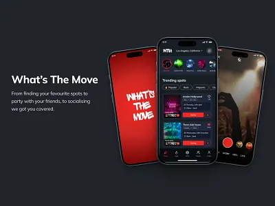 What's the move app design app design design ios app design mobile app design nightclub and social app ui ui design uiux user experience design user interface design