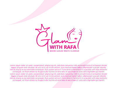 Glam with rafa Creative and modern logo Minimalist logo design brand guide line brand identity design branding creative creative logo eye catching girls logo glam with fara logo graphic design graphics designer logo logo brand identity logo design logo designer minimalist modern professional simple visual identity woman market