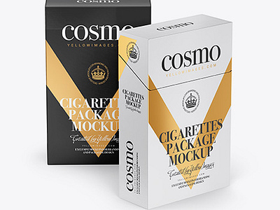 Free Download PSD Two Flip-top Hard Cigarette Packs Mockup branding mockup mockup designs simple psd mockup