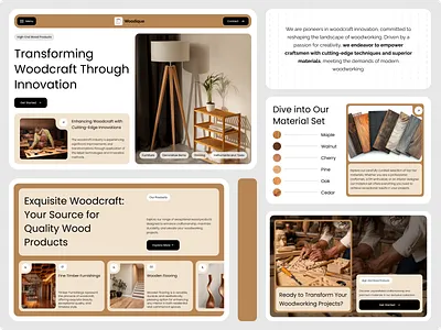 Woodcraft branding design graphic design hero banner illustration landing page logo typography ui ux vector web website woodcraft
