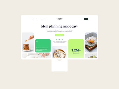Vitafly - Meal Planning and Healthcare SaaS animation branding design graphic design illustration landing logo motion graphics saas typography ui ux vector