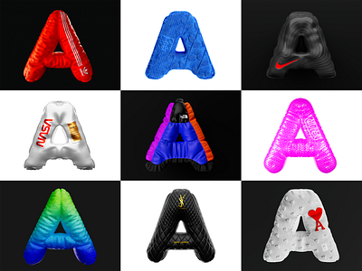 Inflatable 3d letter "A" 3d 3d animation 3d model 3d typography art direction cgi cinema 4d fashion lifestyle maxon redshift render sport texture texture design typography