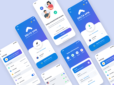 VPN iOS Mobile App - DELTA VPN animation branding logo mobile app ui ui uiux design ux