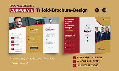 Trifold brochure design business design graphic design logo motion graphics