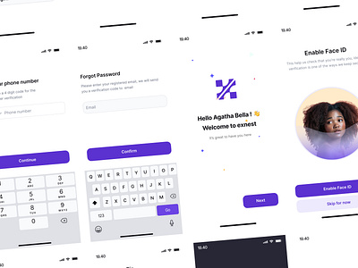 exnest - Authentication app branding crypto design figma finance mobile nft ui uikit ux