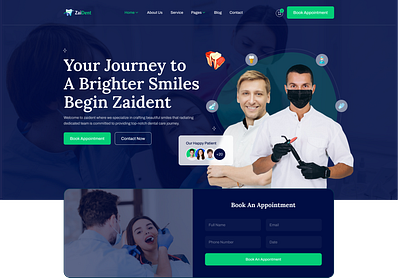 Dental Home Page branding dental design header design hero design landing logo ui ui visual design webdesigner