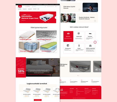 Website Redesign branding design ecommerce website figma graphic design illustration landing page logo mattress minimal mobile design red ui ui ux user interface ux