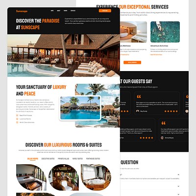 Landing Page for Sunscape Hotel & Resort dailyui design design inspiration hotel landing page resort ui ui ux ux