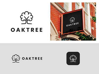 oak tree logo template branding graphic design green logo logo logo design logo template logo type oak tree tree logo