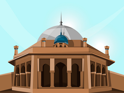 Mosque illustration adobeillustrator blue design graphic design illustration minar mosque mosqueillustration mosquevector orrange red vector vectorillustration
