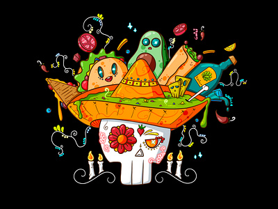 mexican themed skull food 2d fooddesign graphic design illustration packaging