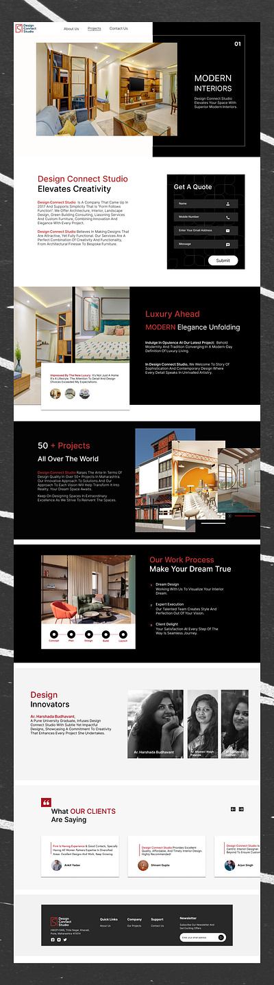Landing Page | Interior Design Studio | Website Design app branding design motion graphics typography ui