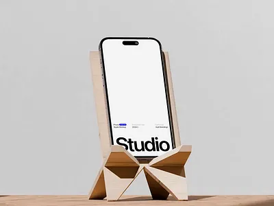Animated iPhone Studio Mockup 3d app mockup brand identity branding branding mockup creative agency mockup mockups ui design mockups uiux design uiux mockup