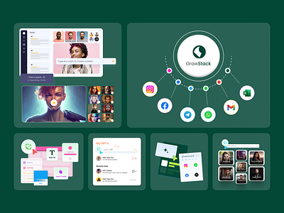 GrowStack (WebApp) - Design Elements aimarketing figmadesign growstack marketingautomation marketingtools uiux