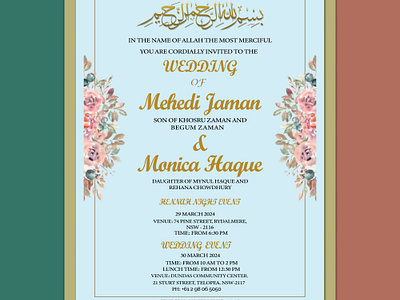 Wedding Invitation Card branding dreamwedding graphic design illustrator invitaioncard marketing vector wedding card wedding design wedding invitation card