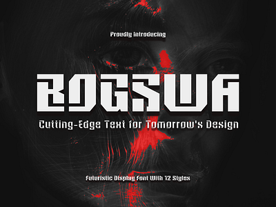 Bogswa - Futuristic Techno Display | Free Font branding cyberpunk design font free free font futuristic graphic design illustration logo modern stencil tech typeface typography ui