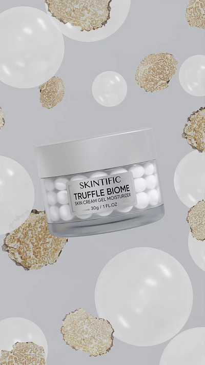 Product Visualization | Skintific Truffle Biome - Skincare 3d 3d animation 3d modelling blender branding cosmetic jar product video product visualization