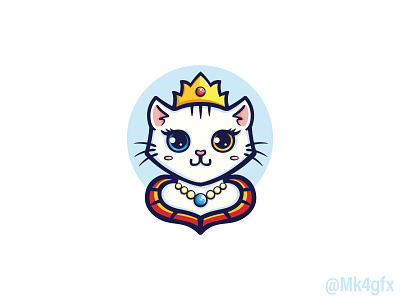 Queen Cat Logo (for sale) animal beautiful branding cat cats crown cute design illustration kitty logo logo 2d logos luxurious luxury modern pet pets princess queen