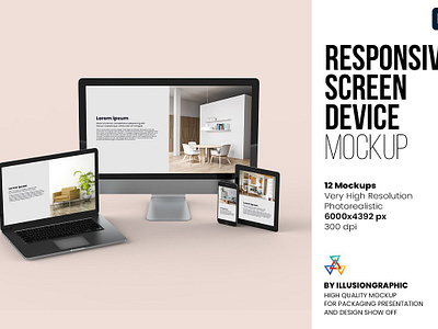Responsive Screen Device Mockups device devices display electronic gadget isolated isolation laptop mobile mock mockup monitor pc phone realistic responsive responsive screen device mockups screen