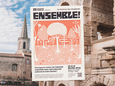 Ensemble! - Poster Design arles arlesienne badge branding cultural event design festival branding festival culturel festival identity festival poster graphic design illustration logo poster design poster festival psychedelic psychedelic forest typography vector