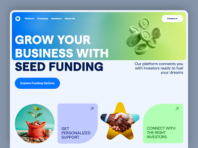 Investment Platform UI Design design finance financial planning fintech funding hero section investing investment platform investment web investment website landing page market analysis online investing seed funding service ui ui design uiux ux webdesign