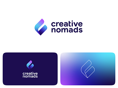 Unused Logo Concept for Creative Nomads agency blue branding c creative design gradient graphic design logo n purple