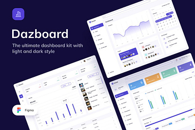 Dazboard -The Ultimate Dashboard Kit app concept dark design desktop interface figma light prototype template wireframe